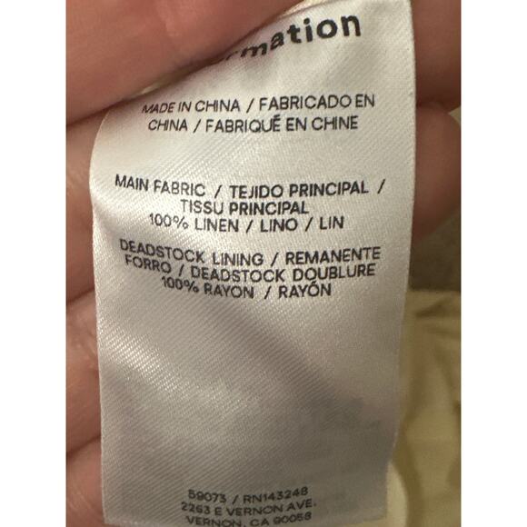 Reformation Malvina Cream Linen Puff Sleeve Mini Dress NWT Size 8 - Picture 9 of 10